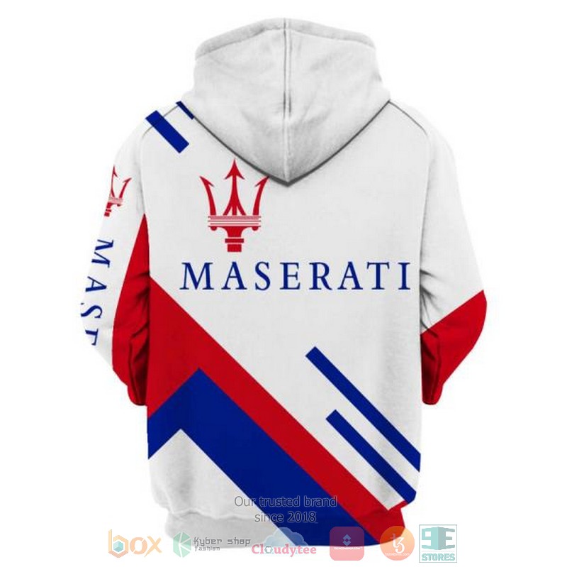 NEW Maserati company white 3D shirt, hoodie 4 Maserati company white 3D shirt hoodie 1 2 3