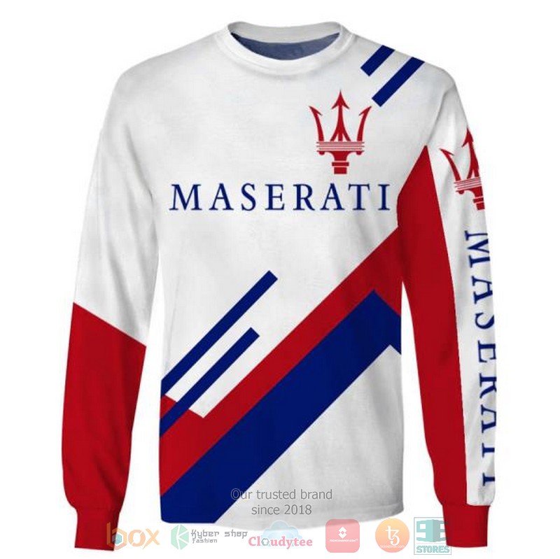 NEW Maserati company white 3D shirt, hoodie 5 Maserati company white 3D shirt hoodie 1 2 3 4