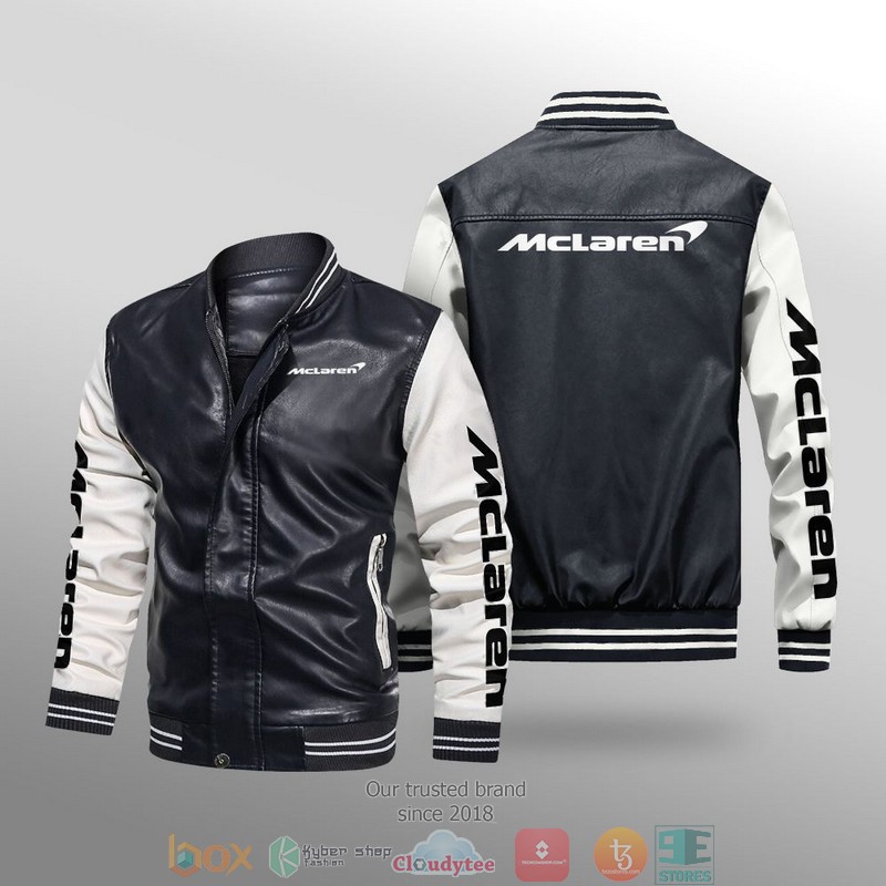 Mclaren Car Brand Leather Bomber Jacket