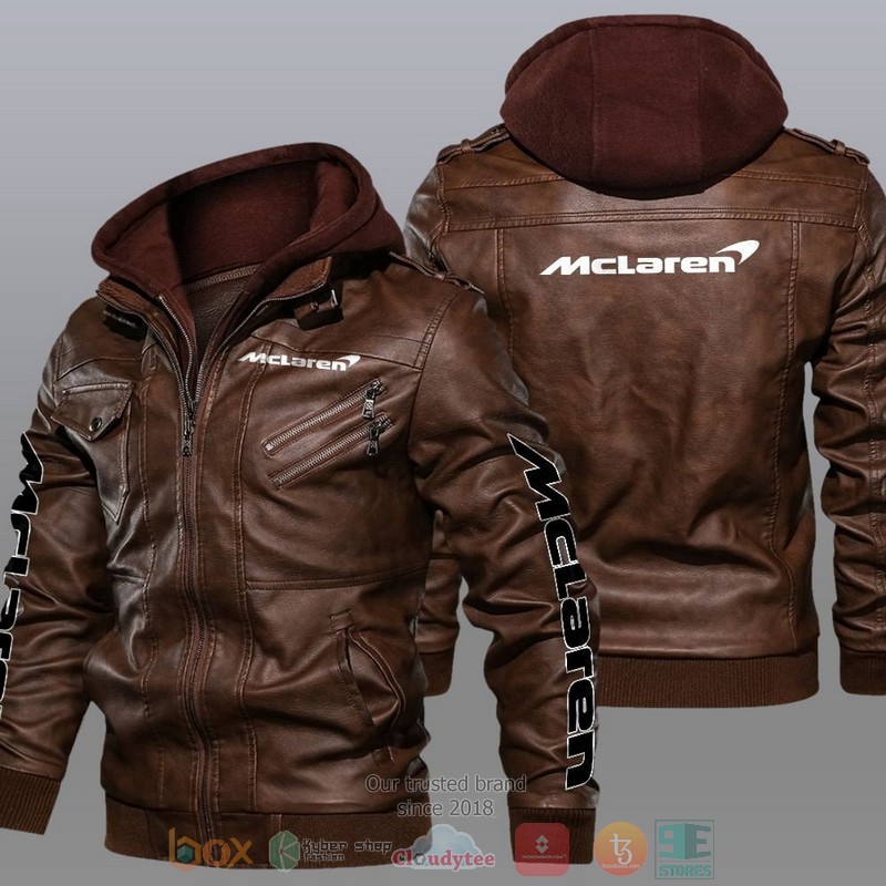 NEW Mclaren Car Motor Leather Jacket 2 Mclaren Car Motor Leather Jacket 1