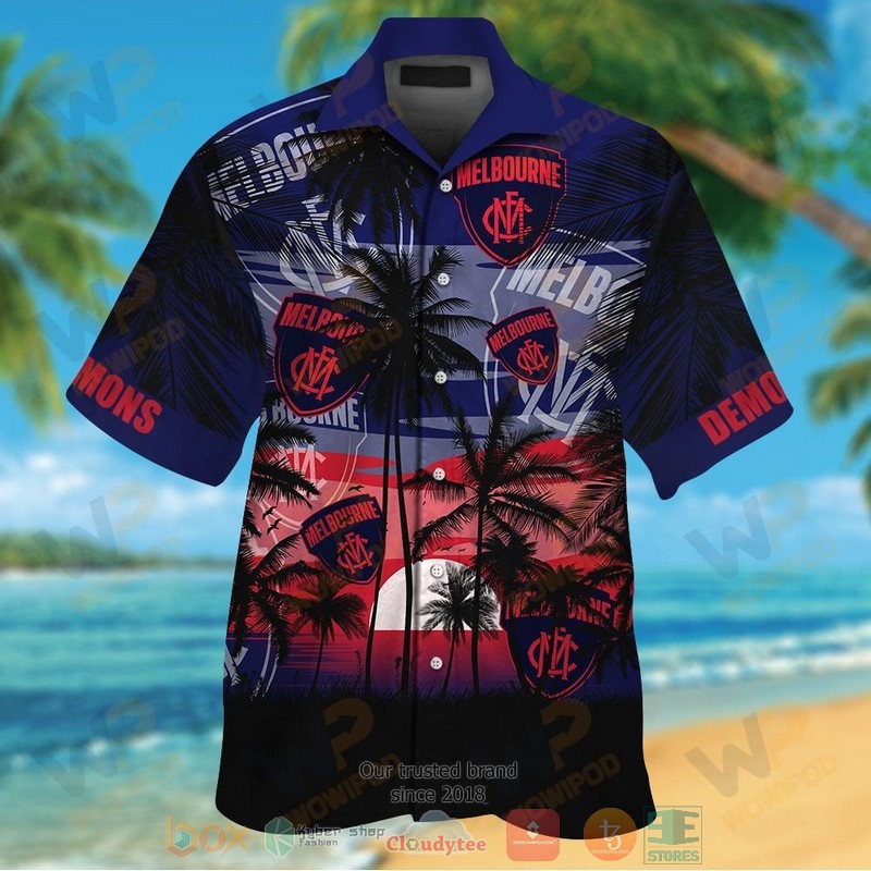 Melbourne Demons Hawaiian Shirt and shorts