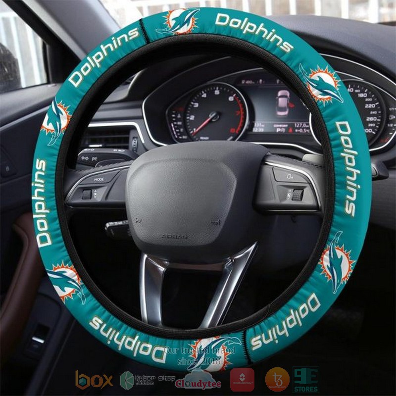 Miami Dolphins steering wheel cover