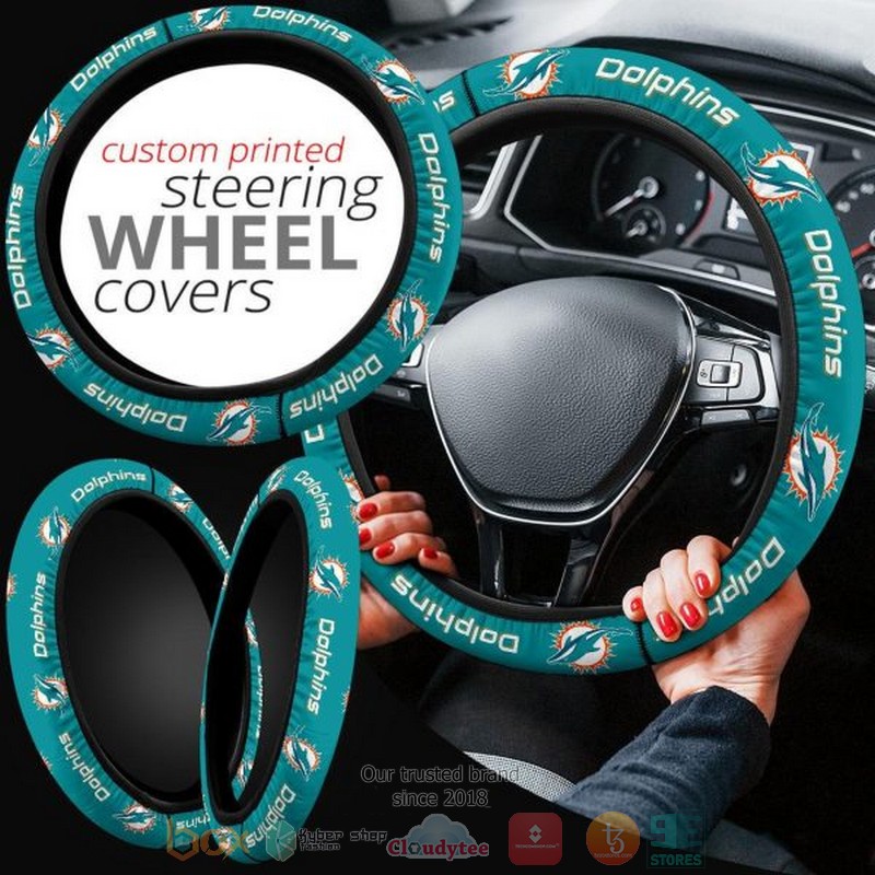 HOT Miami Dolphins steering wheel cover 6 Miami Dolphins steering wheel cover 1 2 3 4 5