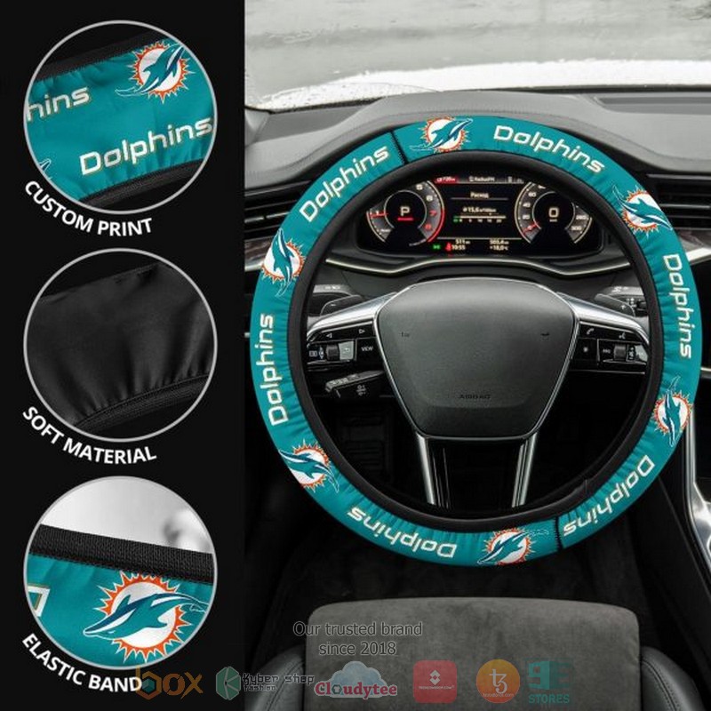 HOT Miami Dolphins steering wheel cover 9 Miami Dolphins steering wheel cover 1 2 3 4 5 6 7 8