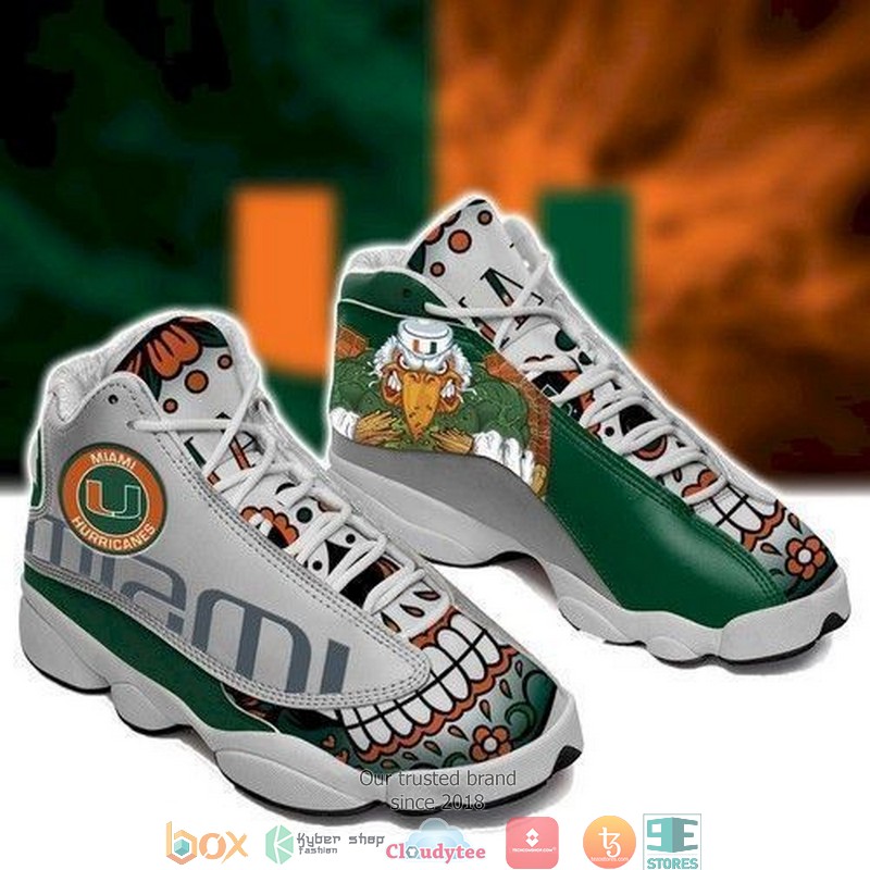 Miami Hurricanes football NCAA teams Air Jordan 13 Sneaker Shoes 2 Miami Hurricanes football NCAA teams Air Jordan 13 Sneaker Shoes