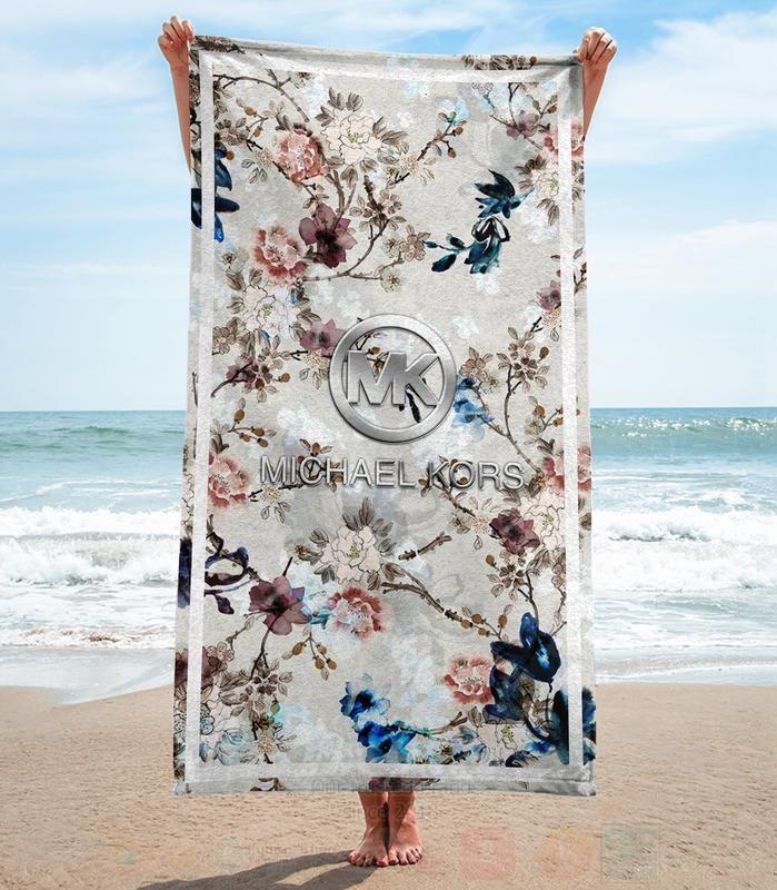 Michael Kors Flower Microfiber Beach Towel 1