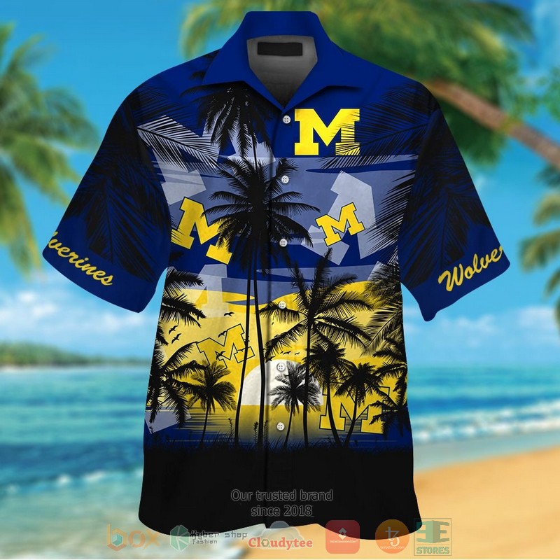 HOT Michigan Wolverines Tropical Hawaiian Shirt and shorts 13 Michigan Wolverines Tropical Hawaiian Shirt and shorts