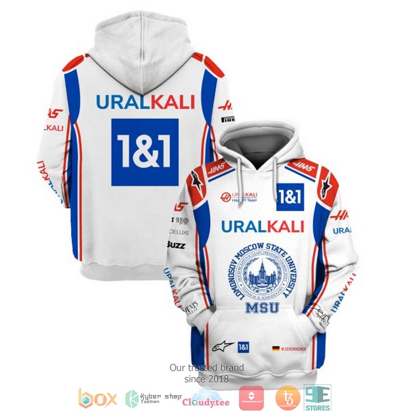 Mick Schumacher Uralkali Haas 3d hoodie shirt
