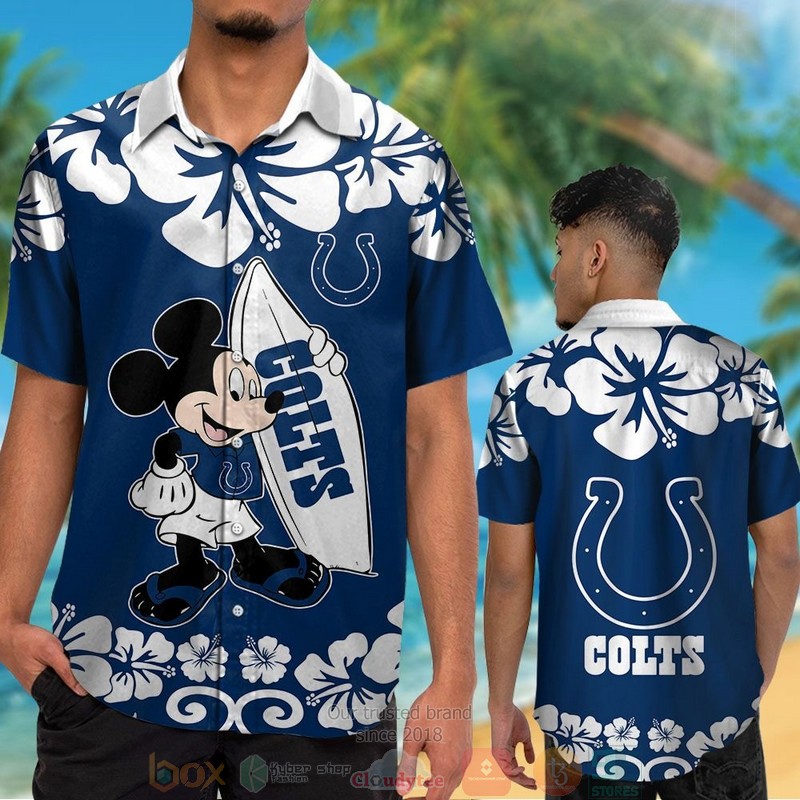 HOT Mickey Mouse Indianapolis Colts hawaiian shirt and shorts 2 Mickey Mouse Indianapolis Colts hawaiian shirt and shorts 1