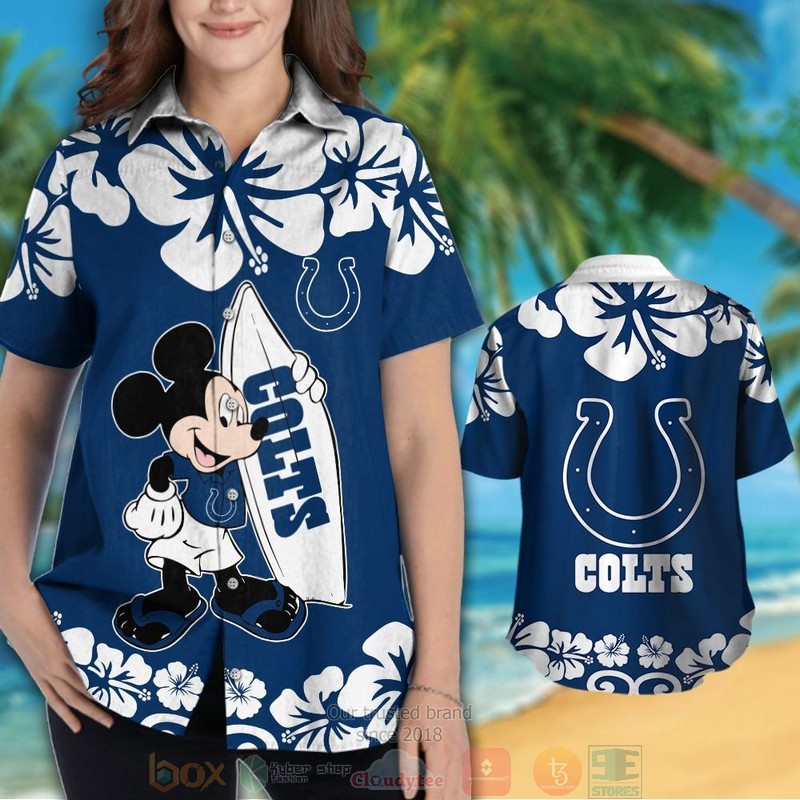 HOT Mickey Mouse Indianapolis Colts hawaiian shirt and shorts 3 Mickey Mouse Indianapolis Colts hawaiian shirt and shorts 1 2