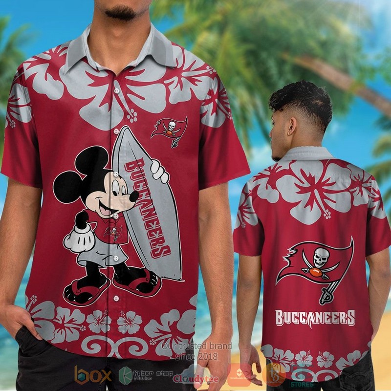 HOT Mickey Mouse Tampa Bay Buccaneers hawaiian shirt and shorts 2 Mickey Mouse Tampa Bay Buccaneers hawaiian shirt and shorts 1
