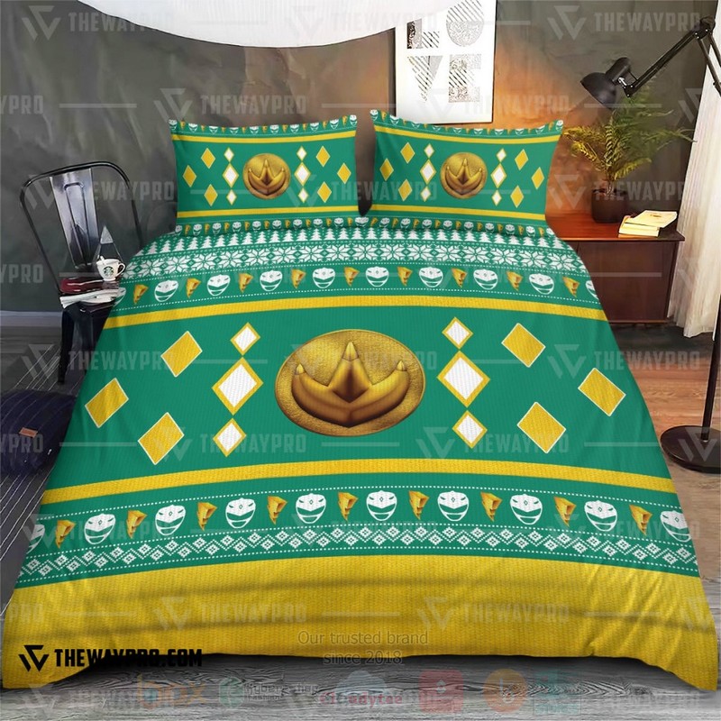 BEST Mighty Morphin Ninjetti Green Dragon Ranger Duvet Cover Bed Sets 3 Mighty Morphin Ninjetti Green Dragon Ranger Custom Bedding Set 1 2