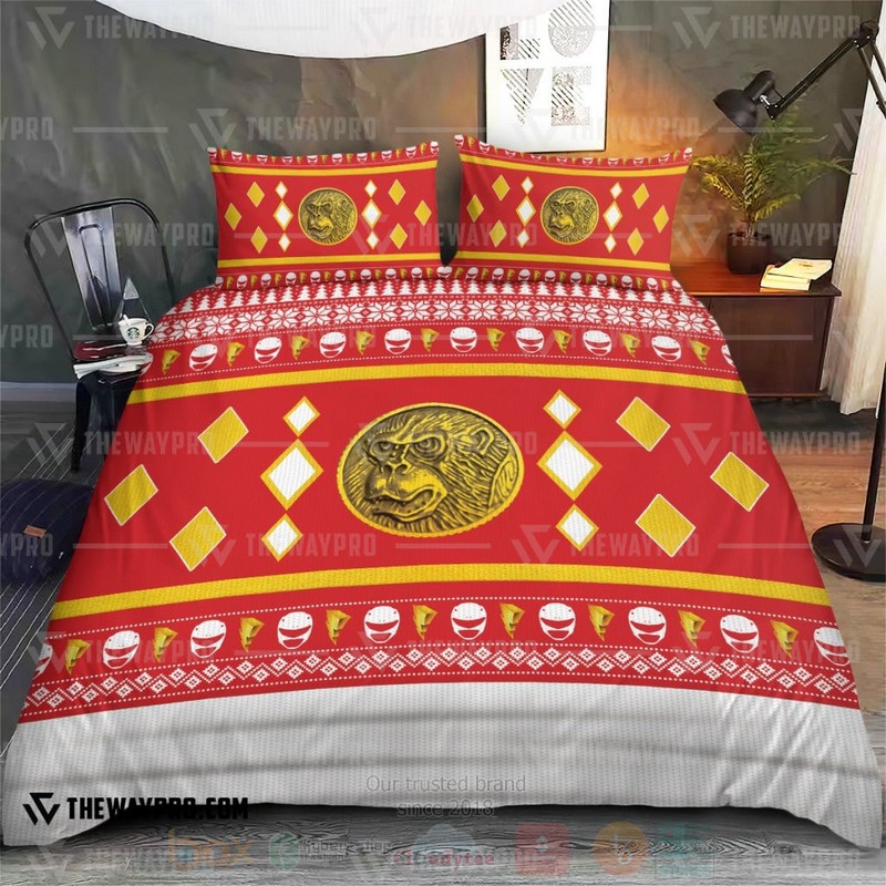 BEST Mighty Morphin Ninjetti Red Ape Ranger Duvet Cover Bed Sets 3 Mighty Morphin Ninjetti Red Ape Ranger Custom Bedding Set 1 2