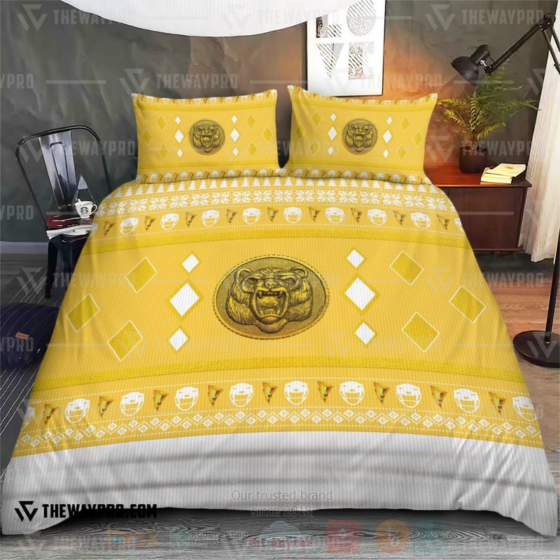 BEST Mighty Morphin Ninjetti Yellow Bear Ranger Duvet Cover Bed Sets 3 Mighty Morphin Ninjetti Yellow Bear Ranger Custom Bedding Set 1 2