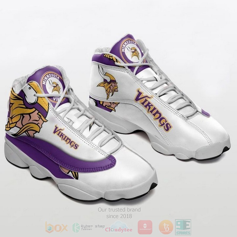 Minnesota Vikings NFL white purple Air Jordan 13 shoes
