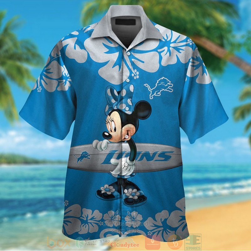 Minnie Mouse Detroit Lions hawaiian shirt and shorts