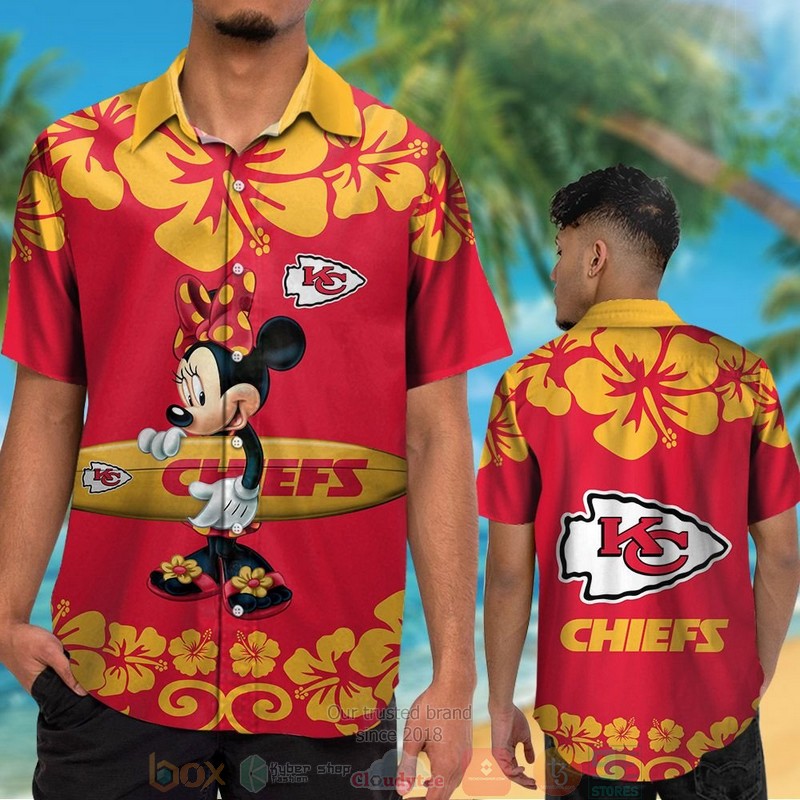 HOT Minnie Mouse Kansas City Chiefs hawaiian shirt and shorts 2 Minnie Mouse Kansas City Chiefs hawaiian shirt and shorts 1