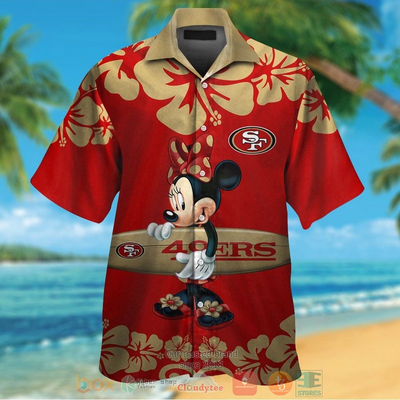 Minnie Mouse San Francisco 49ers hawaiian shirt and shorts
