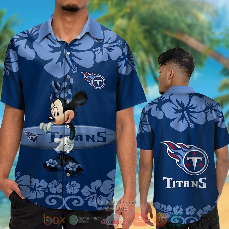 HOT Minnie Mouse Tennessee Titans hawaiian shirt and shorts 2 Minnie Mouse Tennessee Titans hawaiian shirt and shorts 1
