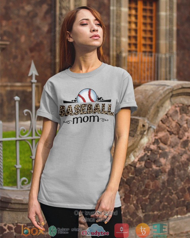 Mom Baseball leopard pattern 2d shirt hoodie 1