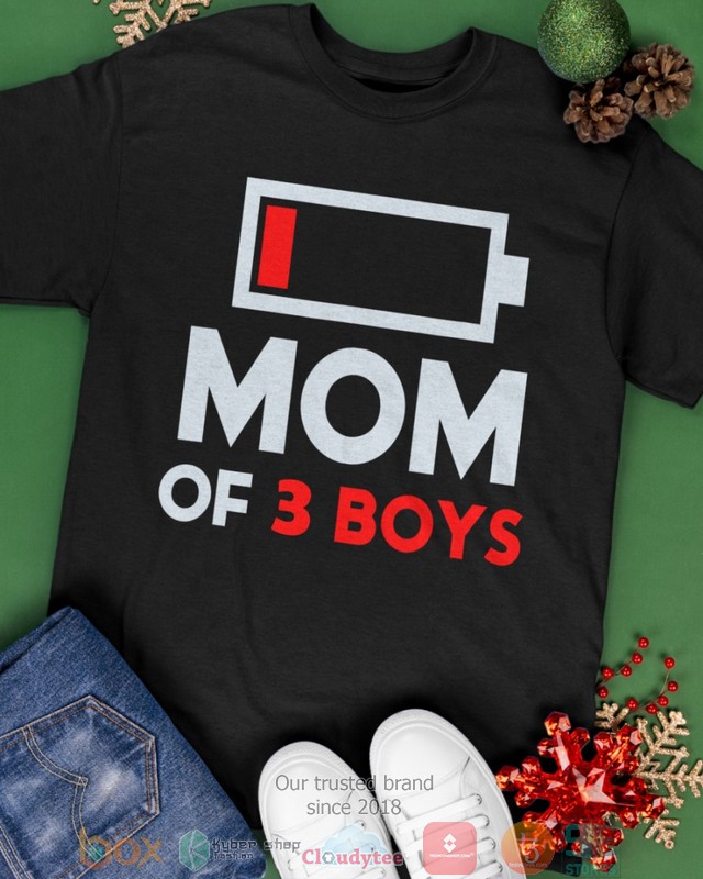 Mom of 3 Boys Low battery shirt, hoodie 3 Mom of 3 Boys Low battery shirt hoodie 1 2