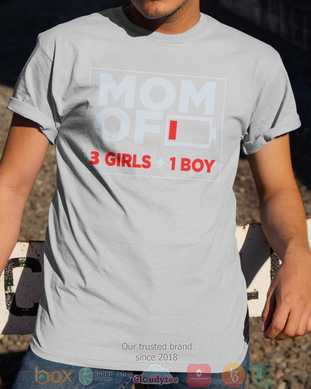 Mom of 3 Girls 1 Boy Low battery shirt hoodie