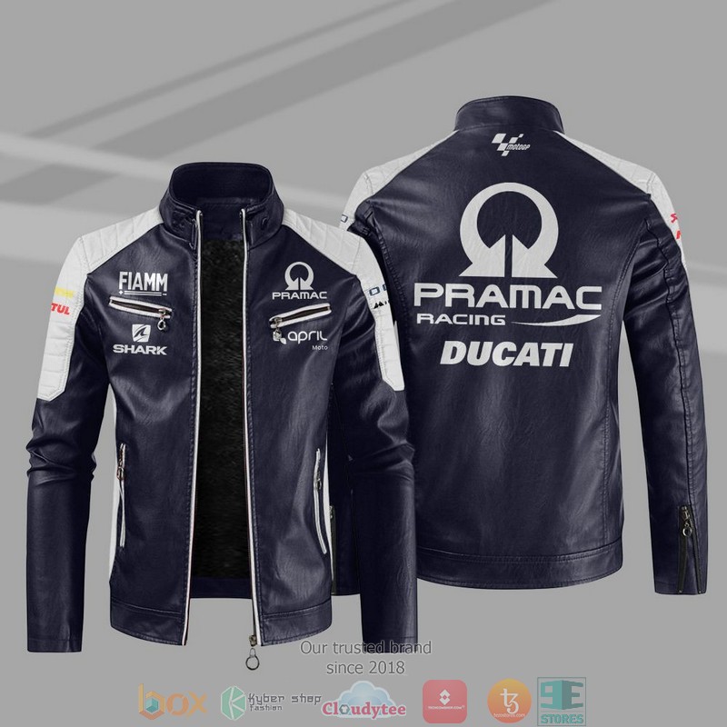 Motogp Pramac Racing Team Block Leather Jacket 5 Motogp Pramac Racing Team Block Leather Jacket 1 2 3 4