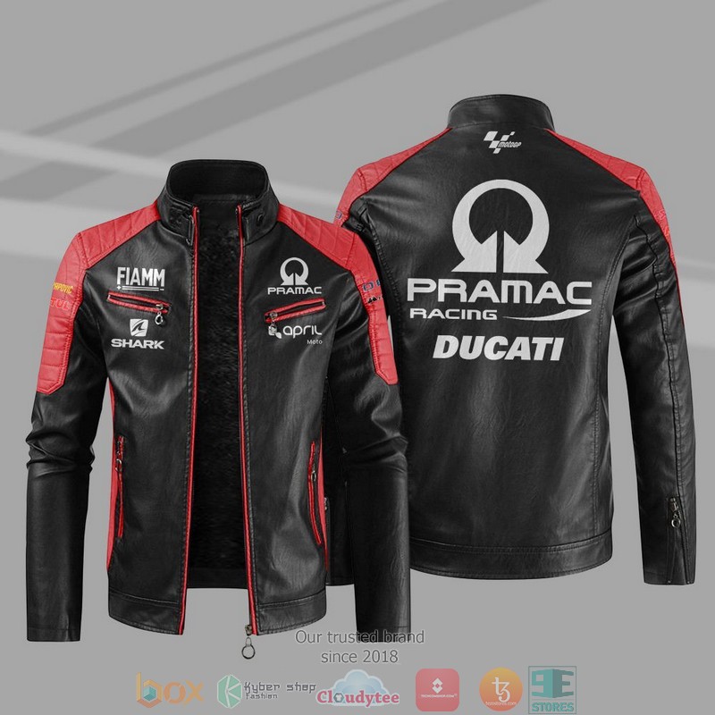 Motogp Pramac Racing Team Block Leather Jacket 6 Motogp Pramac Racing Team Block Leather Jacket 1 2 3 4 5