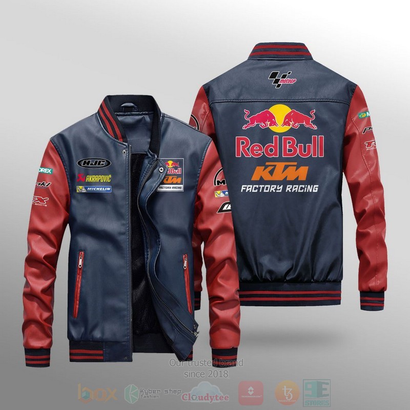 Motogp Red Bull Ktm Factory Racing Leather Bomber Jacket 1