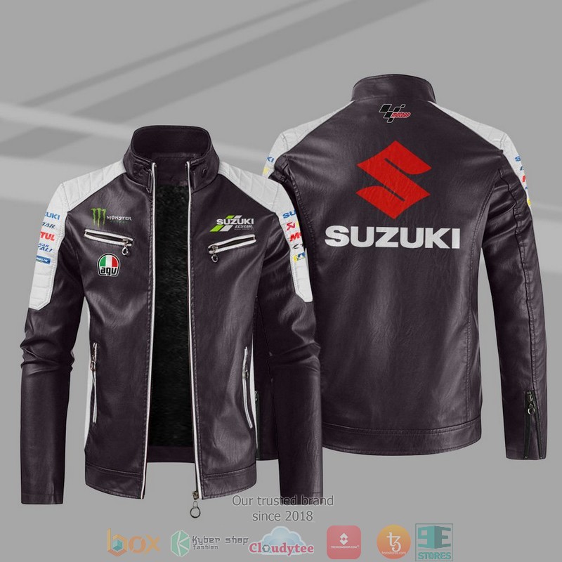 Motogp Team Suzuki Ecstar Block Leather Jacket 1 2 3 4 5 6