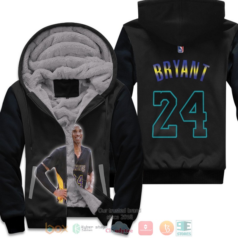 BEST NBA Los Angeles Lakers Kobe Bryant 24 Black 3D fleece hoodie 2 NBA Los Angeles Lakers Kobe Bryant 24 Black fleece hoodie