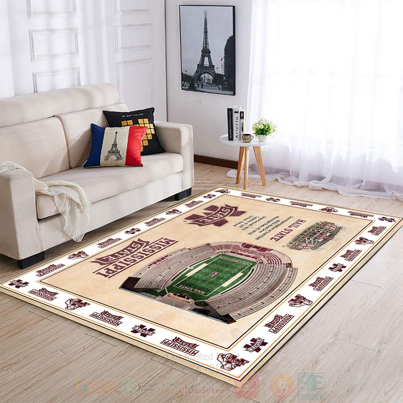 BEST NCAA Mississippi State Bulldogs 3D Area Rug 5 NCAA Mississippi State Bulldogs Rugs 1 2 3 4