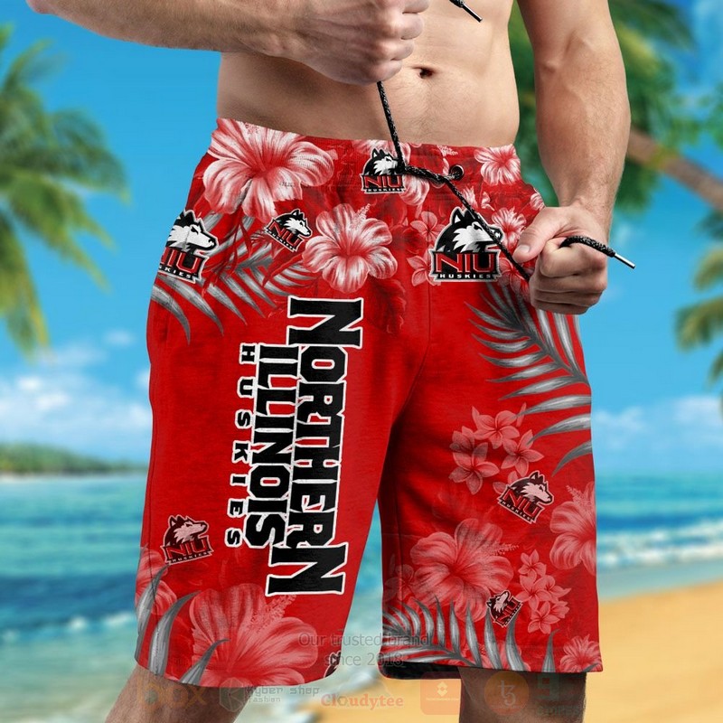 NCAA Northern Illinois Huskies Hawaiian Shirt Short 1 2 3 4