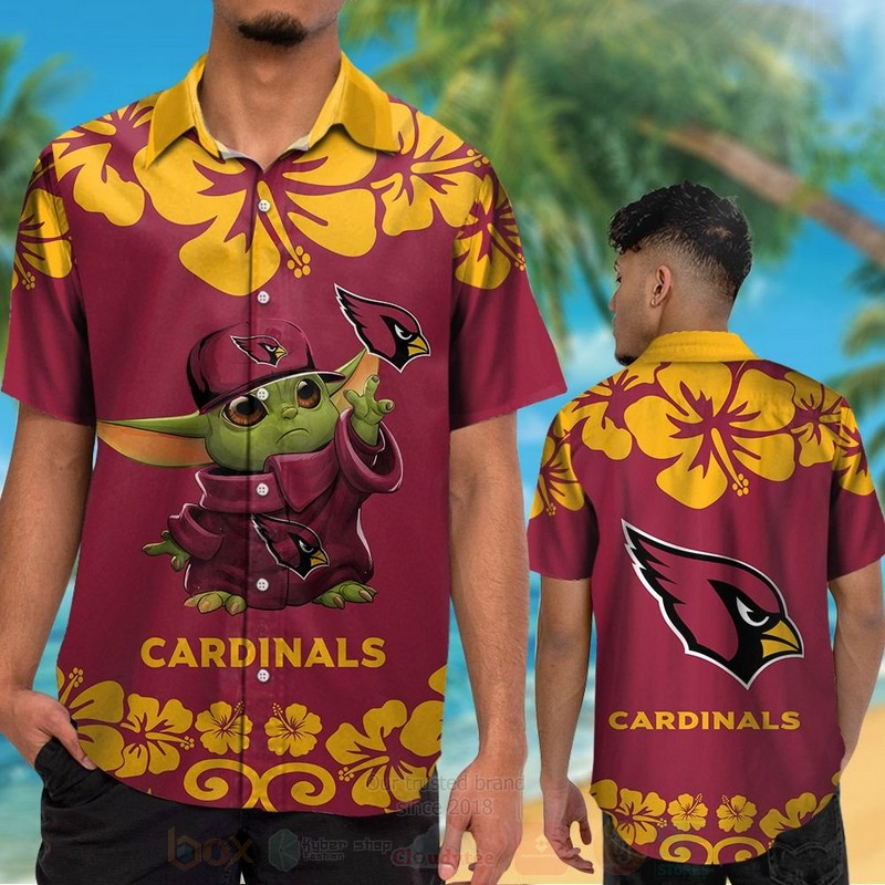 BEST NFL Arizona Cardinals Baby Yoda Red Hawaii Shirt, Short 12 NFL Arizona Cardinals Baby Yoda Red Hawaiian Shirt Short
