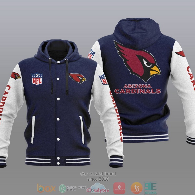 HOT Arizona Cardinals Varsity Hoodie Jacket 3 NFL Arizona Cardinals Baseball Jacket Hoodie 1 2