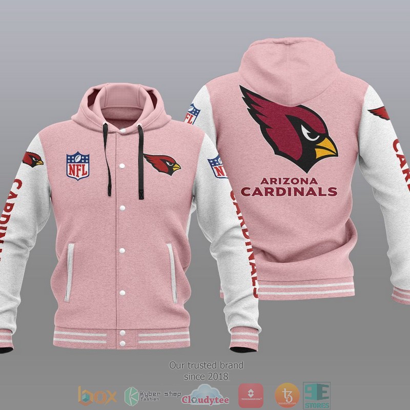 HOT Arizona Cardinals Varsity Hoodie Jacket 4 NFL Arizona Cardinals Baseball Jacket Hoodie 1 2 3