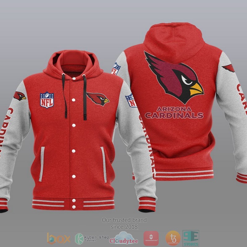 HOT Arizona Cardinals Varsity Hoodie Jacket 5 NFL Arizona Cardinals Baseball Jacket Hoodie 1 2 3 4