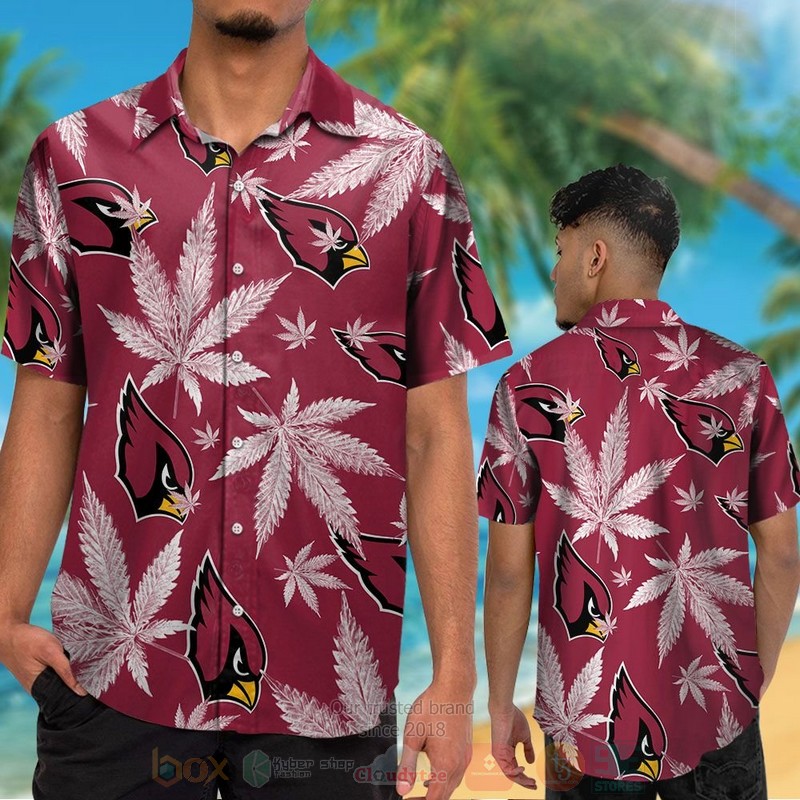 BEST NFL Arizona Cardinals Cannabis Leaves Hawaii Shirt, Short 2 NFL Arizona Cardinals Cannabis Leaves Hawaiian Shirt Short 1