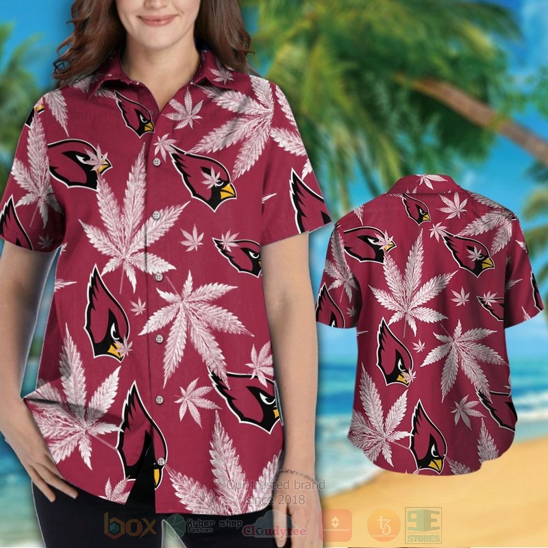 BEST NFL Arizona Cardinals Cannabis Leaves Hawaii Shirt, Short 3 NFL Arizona Cardinals Cannabis Leaves Hawaiian Shirt Short 1 2