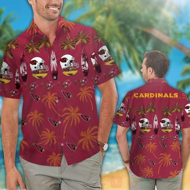 BEST NFL Arizona Cardinals Coconut tree Hawaii Shirt, Short 1 NFL Arizona Cardinals Coconut tree Hawaiian Shirt Short