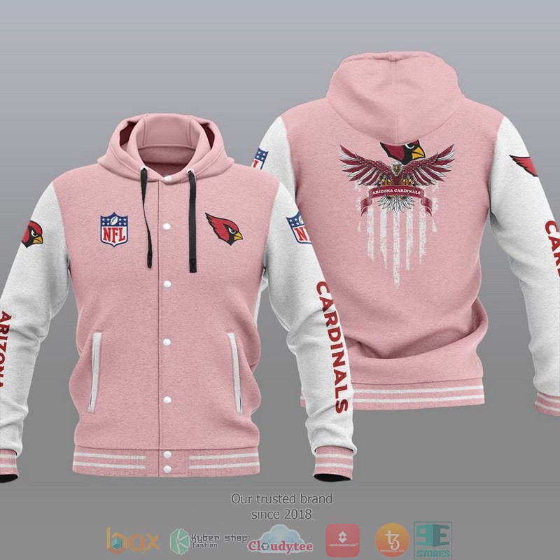 HOT Arizona Cardinals Eagle American Flag Varsity Hoodie Jacket 4 NFL Arizona Cardinals Eagle American Flag Baseball Jacket Hoodie 1 2 3