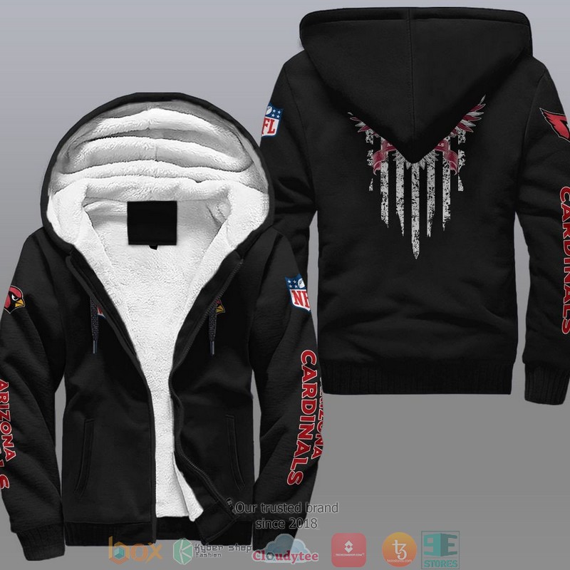HOT Arizona Cardinals Eagle American Flag 3D Fleece Hoodie 9 NFL Arizona Cardinals Eagle American Flag Fleece Hoodie