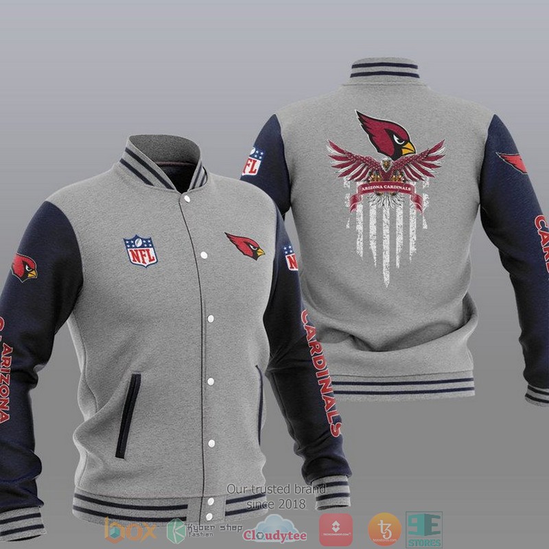 NFL Arizona Cardinals Eagle Thin Line Flag Varsity Jacket 2 NFL Arizona Cardinals Eagle Thin Line Flag Varsity Jacket 1