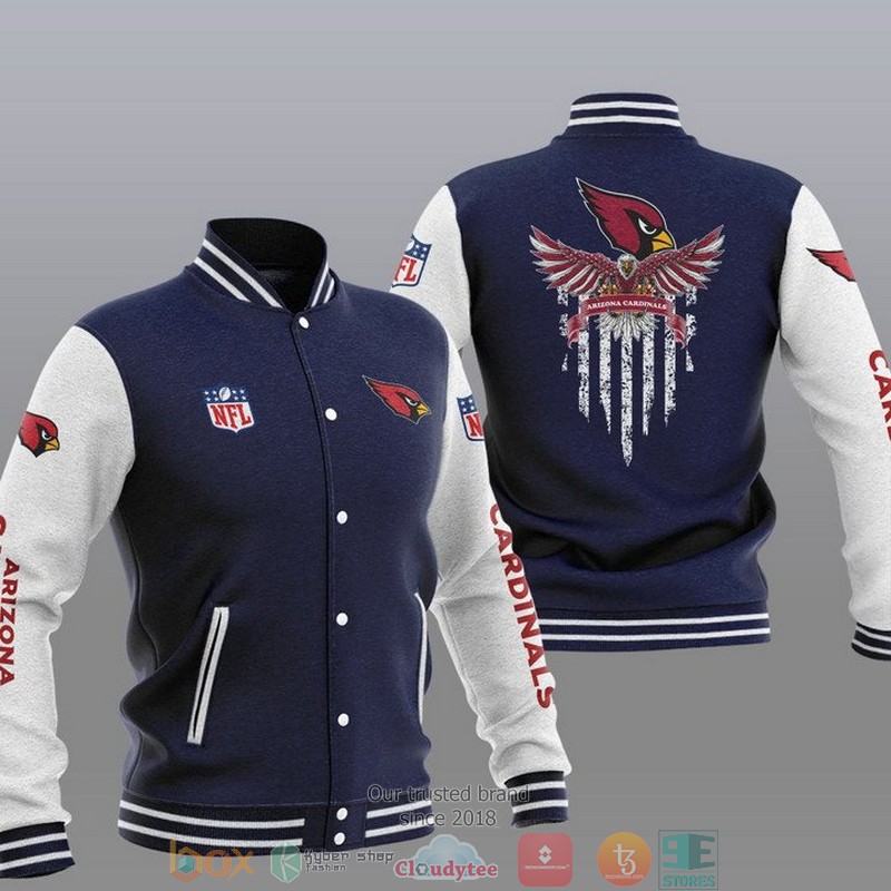 NFL Arizona Cardinals Eagle Thin Line Flag Varsity Jacket 3 NFL Arizona Cardinals Eagle Thin Line Flag Varsity Jacket 1 2