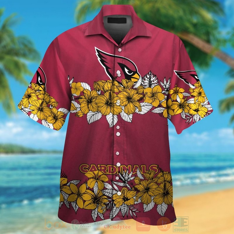 BEST NFL Arizona Cardinals Hibiscus Flowers Hawaii Shirt, Short 12 NFL Arizona Cardinals Hibiscus Flowers Hawaiian Shirt Short