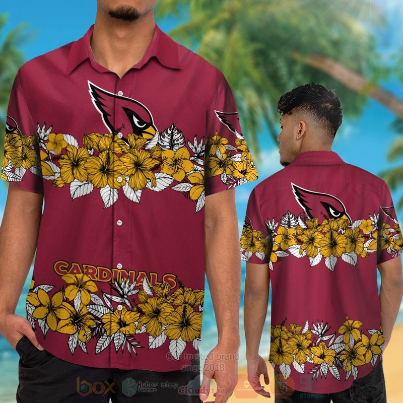BEST NFL Arizona Cardinals Hibiscus Flowers Hawaii Shirt, Short 2 NFL Arizona Cardinals Hibiscus Flowers Hawaiian Shirt Short 1