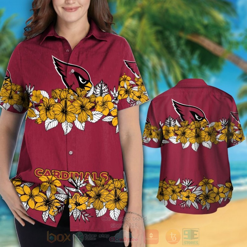 BEST NFL Arizona Cardinals Hibiscus Flowers Hawaii Shirt, Short 3 NFL Arizona Cardinals Hibiscus Flowers Hawaiian Shirt Short 1 2