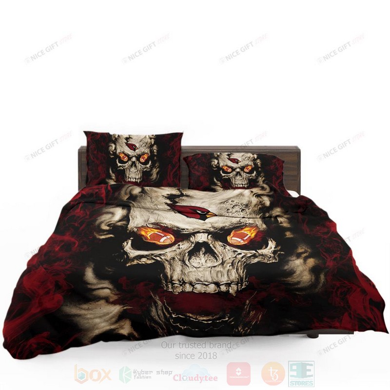 NFL Arizona Cardinals Inspired Skull Bedding Set