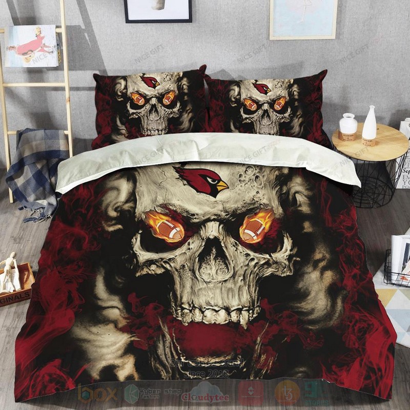 NFL Arizona Cardinals Inspired Skull Bedding Set 1