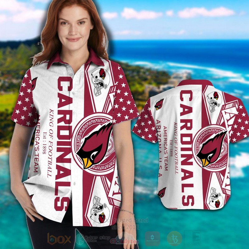 BEST NFL Arizona Cardinals King Of Football Est 1898 Americas Team Hawaii Shirt, Short 2 NFL Arizona Cardinals King Of Football Est 1898 Americas Team Hawaiian Shirt Short 1